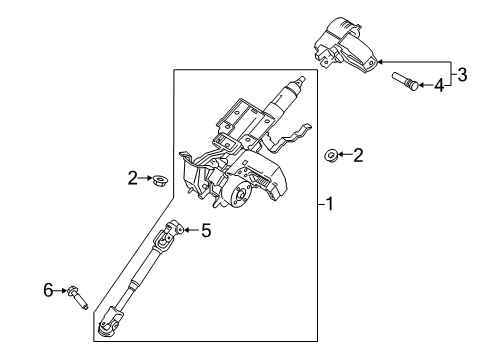 2021 Ford EcoSport Steering Column Assembly Diagram for GN1Z-3C529-AB
