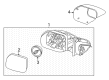Diagram for 2024 Ford Maverick Car Mirror - NZ6Z-17682-M