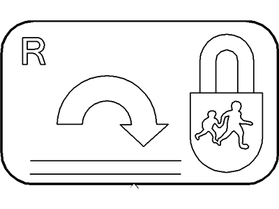 Ford 1U5Z-297A12-BA Decal - Child Safety Lock