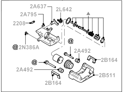 Ford 1R3Z-2552-BB Brake Caliper Assembly-Less Pads