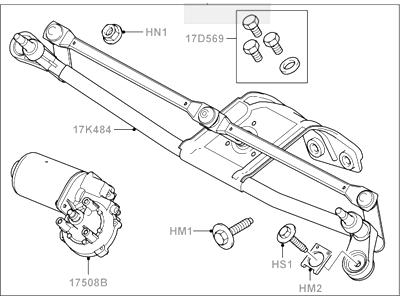 2011 Ford Transit Connect Wiper Motor - 9T1Z-17508-A