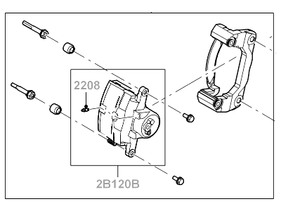 Ford 6E5Z-2B121-B Brake Caliper Assembly-Less Pads