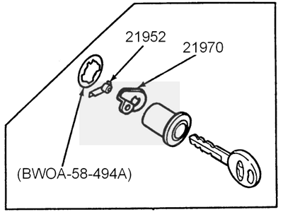 Ford Ignition Lock Cylinder - F1CZ-5822050-C