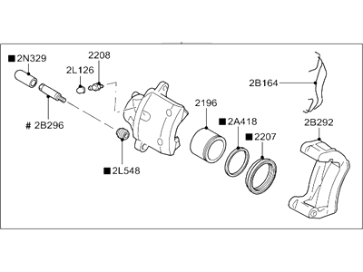 Ford YL8Z-2V121-ABRM Brake Caliper Assembly-Less Pads