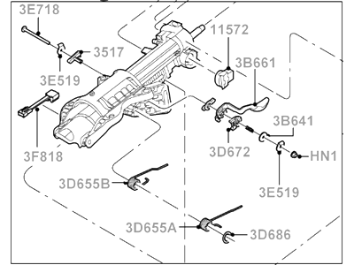 2004 Lincoln Aviator Steering Column - 3C5Z-3C529-AB