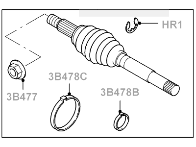 2013 Ford Transit Connect Axle Shaft - 9T1Z-3A329-A