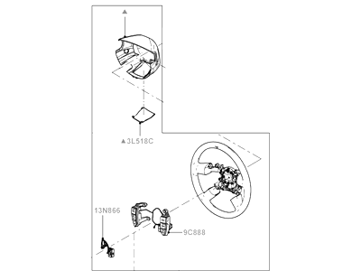 Ford 6F2Z-3600-DAA Steering Wheel Assembly