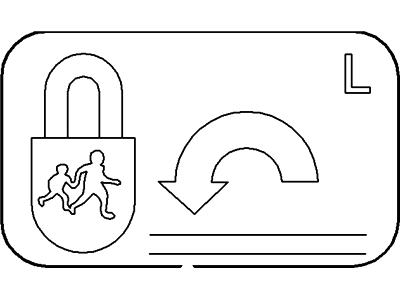 Ford 1U5Z-297A12-AA Decal - Child Safety Lock