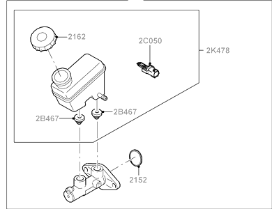 2002 Ford Escape Brake Master Cylinder - 2L8Z-2140-BA