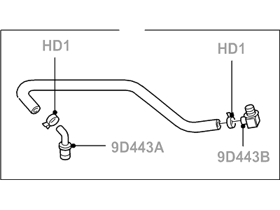 2002 Ford Escape Brake Booster Vacuum Hose - YL8Z-2C053-AB