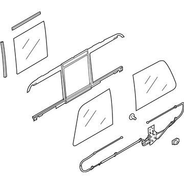Ford BC3Z-25422B30-J Glass - Sliding