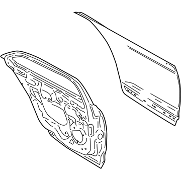 Ford GD9Z-5424631-A Door Assembly - Rear - Less Hinges