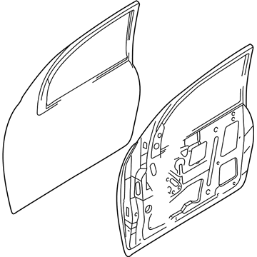 Ford 1S4Z-6120125-AA Door Assembly - Front - Less Hinges